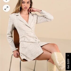 Chic Cream Blazer Dress